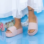 Papuci Dama cu Platforma X11 Roz Mei