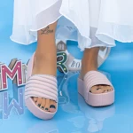 Papuci Dama cu Platforma X11 Roz Mei