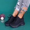Pantofi Sport Dama cu Platforma KDN18A Negru Mei