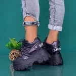 Pantofi Sport Dama cu Platforma WLGH68 Negru Mei