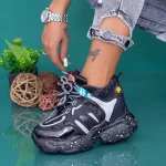 Pantofi Sport Dama cu Platforma WLGH72 Negru Mei