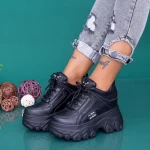 Pantofi Sport Dama cu Platforma WLGH75 Negru Mei