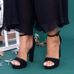 Sandale Dama cu Toc gros si Platforma XD81 Black Mei