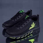 Pantofi Sport Barbati XX30-10 Negru-Verde Fashion