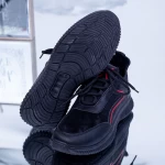 Pantofi Sport Barbati 108 Negru-Rosu Fashion