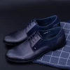 Pantofi Barbati din piele naturala Y053A-08F Albastru inchis Mei