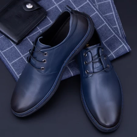 Pantofi Barbati din piele naturala KL6805 Blue » MeiMall.Ro