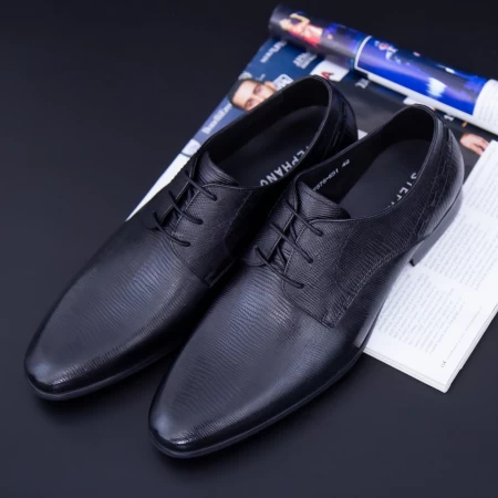 Pantofi Barbati din piele naturala QF576-K51 Black » MeiMall.Ro