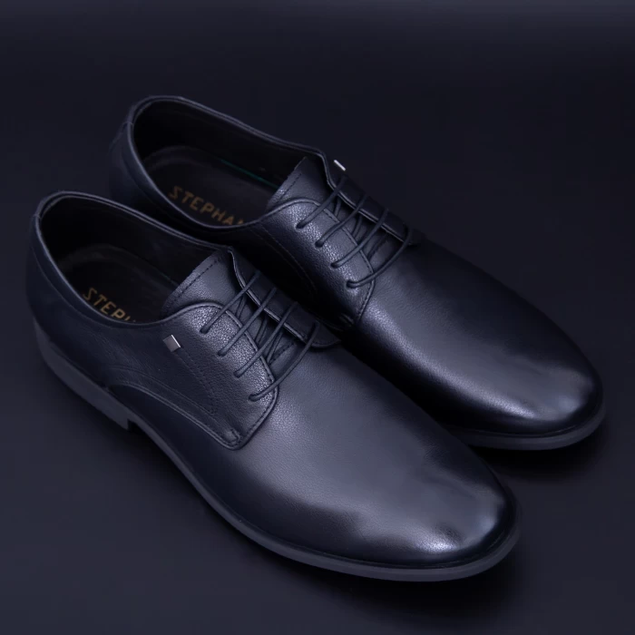 Pantofi Barbati din piele naturala K3505 Black (M44) Stephano