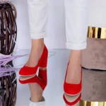 Pantofi cu Toc gros YXD1A Red » MeiMall.Ro