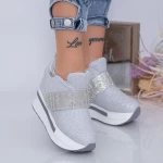 Pantofi Sport Dama cu Platforma WL206 Argintiu Mei