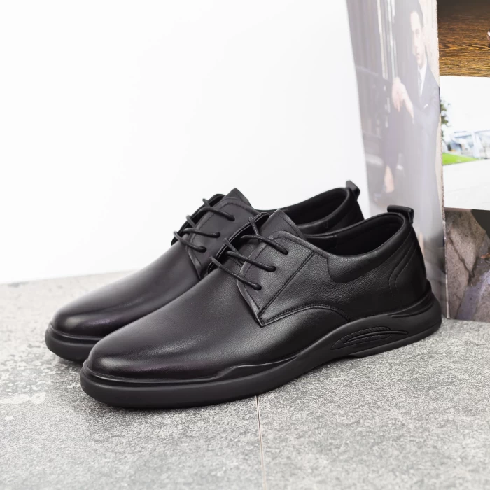 Pantofi Barbati din piele naturala W2301 Negru Mels