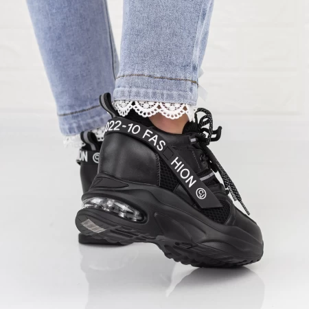 Pantofi Sport Dama cu Platforma 2MX6 Negru » MeiMall.Ro