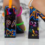 Sandale Dama cu Toc gros 2XKK116 Multicolor » MeiMall.Ro