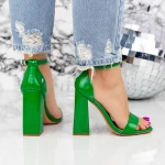 Sandale Dama cu Toc gros 2XKK62 Verde » MeiMall.Ro
