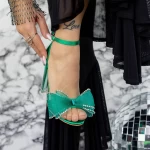Sandale Dama cu Toc gros 2XKK11 Verde » MeiMall.Ro