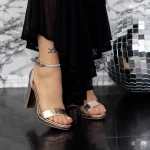 Sandale Dama cu Toc gros 2XKK57 Champagne » MeiMall.Ro