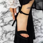 Sandale Dama cu Toc subtire 2XKK15 Negru » MeiMall.Ro