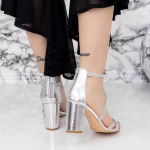 Sandale Dama cu Toc gros 2RG17 Argintiu » MeiMall.Ro