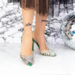 Sandale Dama cu Toc subtire JY-32 Verde » MeiMall.Ro