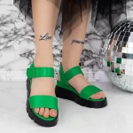 Sandale Dama cu Platforma 2KM7 Verde » MeiMall.Ro
