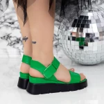 Sandale Dama cu Platforma 2KM7 Verde » MeiMall.Ro
