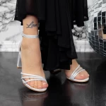 Sandale Dama cu Toc gros 2XKK32 Argintiu » MeiMall.Ro