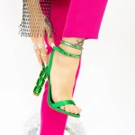 Sandale Dama cu Toc gros 2BD30 Verde » MeiMall.Ro