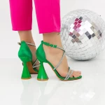 Sandale Dama cu Toc gros 2BD35 Verde » MeiMall.Ro