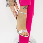 Sandale Dama cu Toc subtire 2KV90 Argintiu » MeiMall.Ro