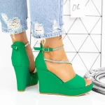 Sandale Dama cu Platforma 2HXS26 Verde » MeiMall.Ro