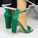 Sandale Dama cu Toc gros 2XKK88 Verde » MeiMall.Ro