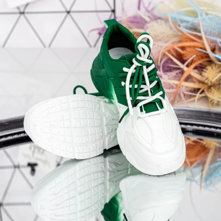 Pantofi Sport Dama AX13 Alb-Verde » MeiMall.Ro