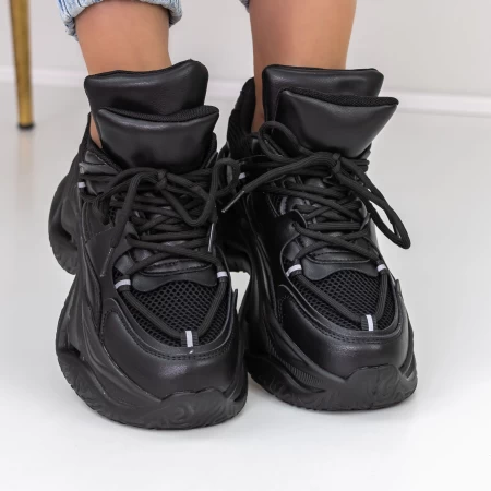 Pantofi Sport Dama cu Platforma 2150 Negru » MeiMall.Ro