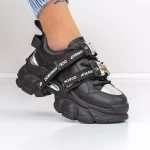 Pantofi Sport Dama cu Platforma D10 Negru » MeiMall.Ro