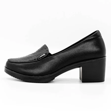 Pantofi cu Toc gros 1583-10 Negru » MeiMall.Ro