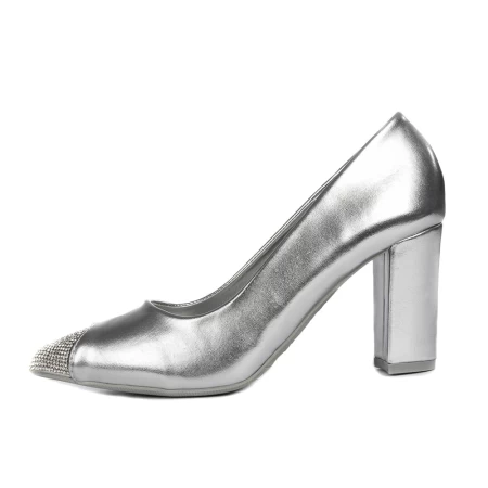 Pantofi cu Toc gros 3XKK69 Argintiu » MeiMall.Ro