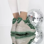 Pantofi Sport Dama cu Platforma 3SJN32 Verde » MeiMall.Ro