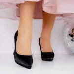 Pantofi cu Toc gros 3DC33 Negru » MeiMall.Ro