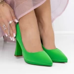 Pantofi cu Toc gros 3DC33 Verde » MeiMall.Ro