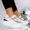 Pantofi Sport Dama cu Platforma 3WL79 Alb | Mei
