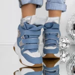 Sneakers Dama 3JF29 Argintiu-Albastru » MeiMall.Ro