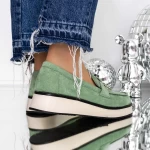 Pantofi Casual Dama 3LE37 Verde » MeiMall.Ro