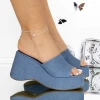Papuci Dama cu Platforma 3FD2 Albastru | Mei