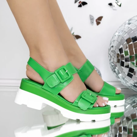 Sandale Dama cu Toc 3LE51 Verde » MeiMall.Ro