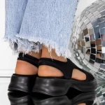 Sandale Dama cu Platforma 3GZ97 Negru » MeiMall.Ro