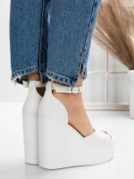 Sandale Dama cu Platforma 5SY13 WHITE | MEI