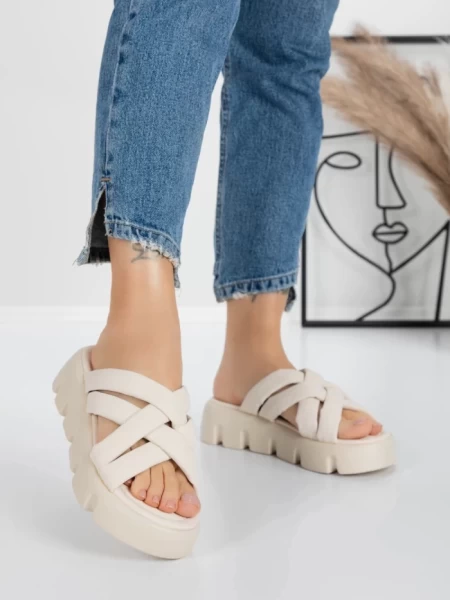 Papuci Dama 2HXS3 BEIGE | MEI