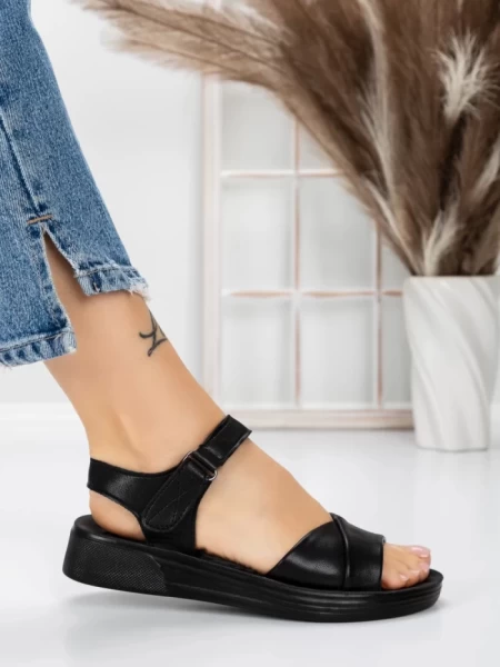 Sandale Dama cu Talpa Joasa 5XJ56 BLACK | MEI