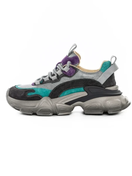 Pantofi Sport Dama din piele naturala Y5758-2 GREEN-PURPLE | ADVANCER